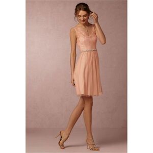 Anthropologie hitherto Lace Dress Soft Pink SZ 6 Romantic Whimsical Fairy